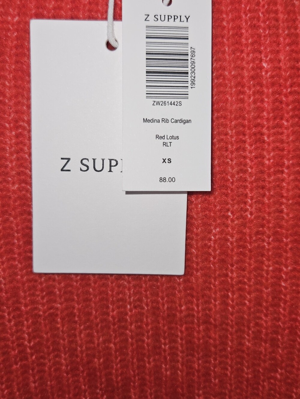 Z Supply Coral Button-Up Ribbed Knit Cardigan. Brand New With Tag - Picture 4 of 7